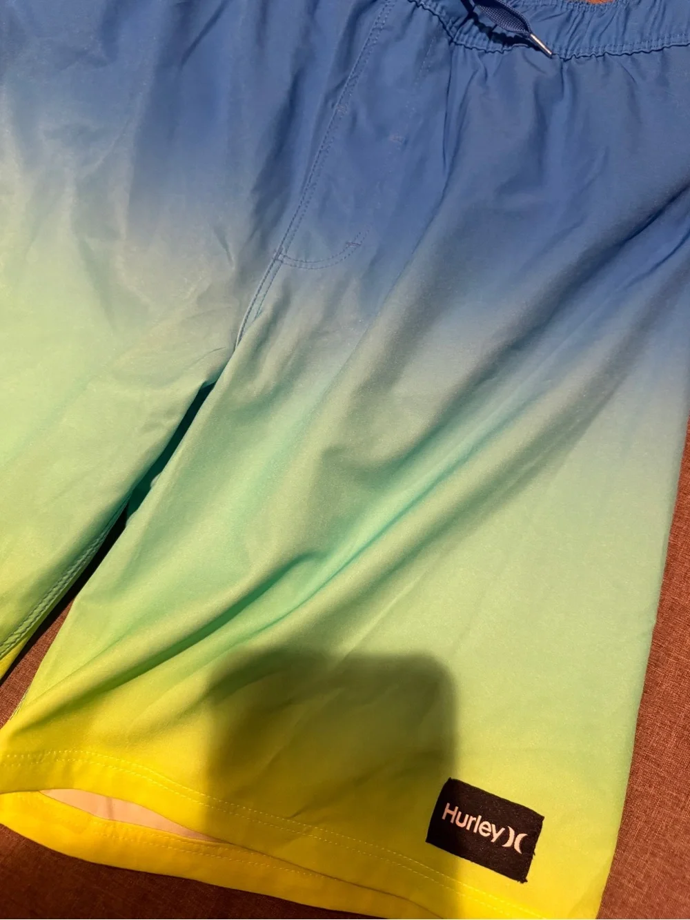 Hurley Boys Blue-Green-Yellow Ombre Swim Trunks